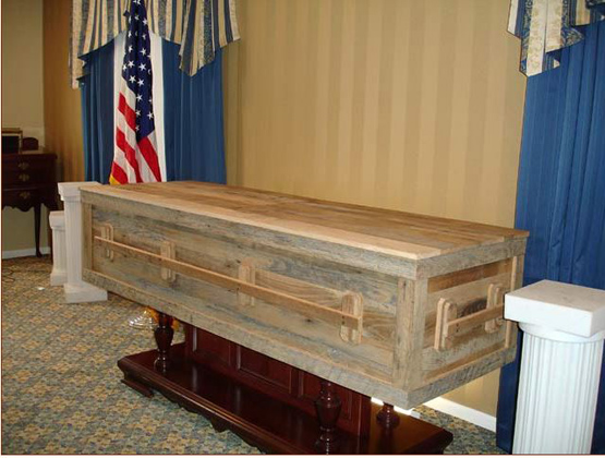 barnwood coffin